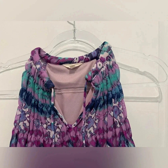 Adiva Sleeveless Purple Print Blouse - Picture 2 of 10